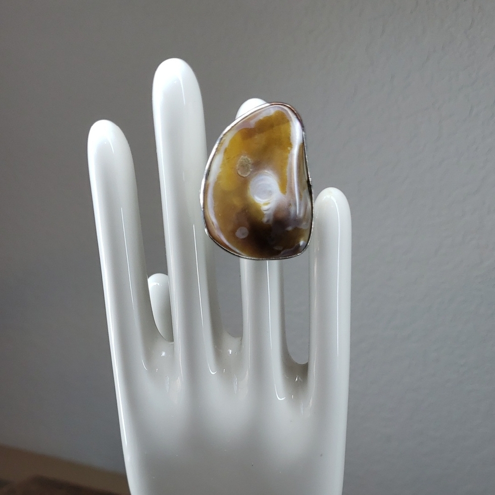 Vintage Silver Gold Tone Statement Adjustable Ring
